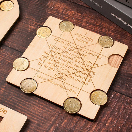 Penny Coin Puzzle Challenging Brain Teaser Puzzles Adults Kids Logic And Strategy Games IQ Test Toys Unique Educational Gifts