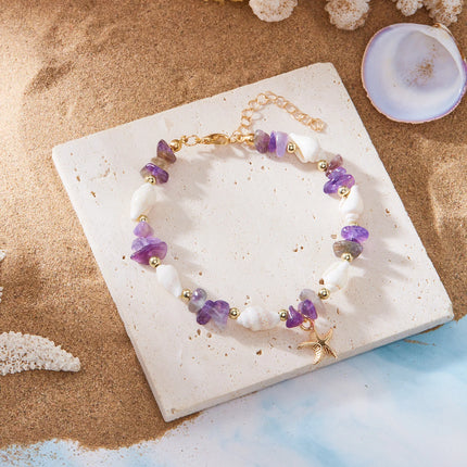 Boho Irregular Gravel Beaded Stone Anklets For Women Summer Ocean Beach Handmade Ankle Bracelet Foot Leg Chain Gift Accessories