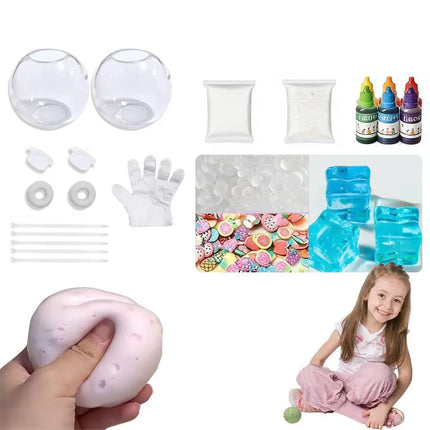 Diy Handmade Ball Stress Ball Making Kit Texture Handcrafted Anxiety Toys Relief Pack Pinch Fidget The Material Party R4z6
