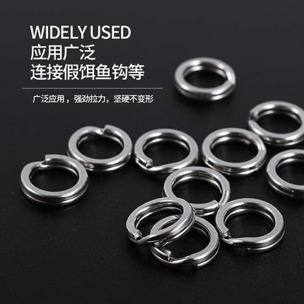 JIGGING PRO Split Rings Fishing 10/15Pcs Stainless Steel Lure Rings Fishing Connectors Snap Rings Fishing Accessories
