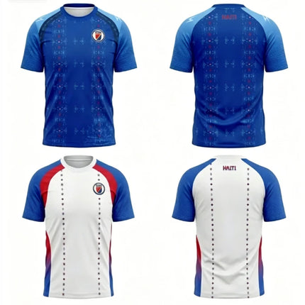 2026 Haiti Football Uniform 3D Printed Short Sleeved T-shirt Sports Shirt Men's Football Training Uniform Men's Top Streetwear
