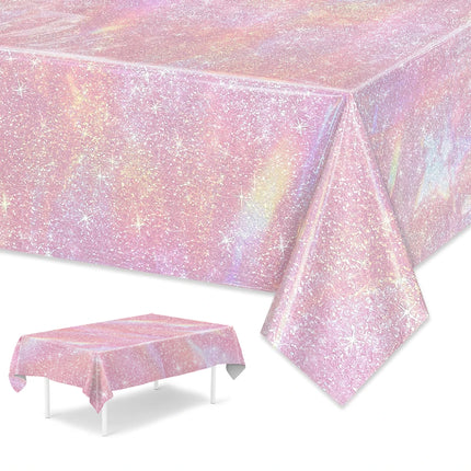 Purple Laser Disposale Tablecloth Happy Birthday Party Decoration Wedding Party Aluminum Film Table Cover Baby Shower Supplies