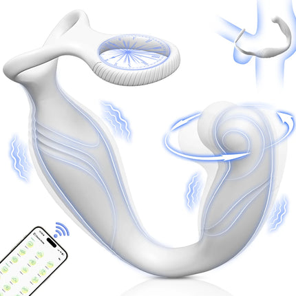 Male Rotating Prostate Massager Anal Vibrator Sex Toys Dual Penis Ring Cock Rings Anal Butt Plug Vibrators Anal Toys for Men 18+