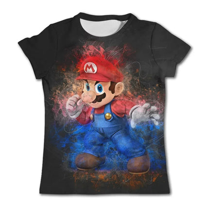 2026 New Anime Super Mario T Shirt Summer Fashion Casual T-shirt Boy Girl Unisex Children's Clothing T Shirt Ventilate Tops