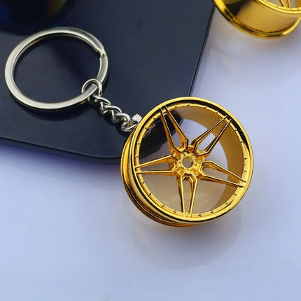 Creative Gear Head Keychain Speed Gearbox Keyring For Car Key Turbo Hub Brake Disc Pendant Shock Absorber Keys Holder Chain Ring