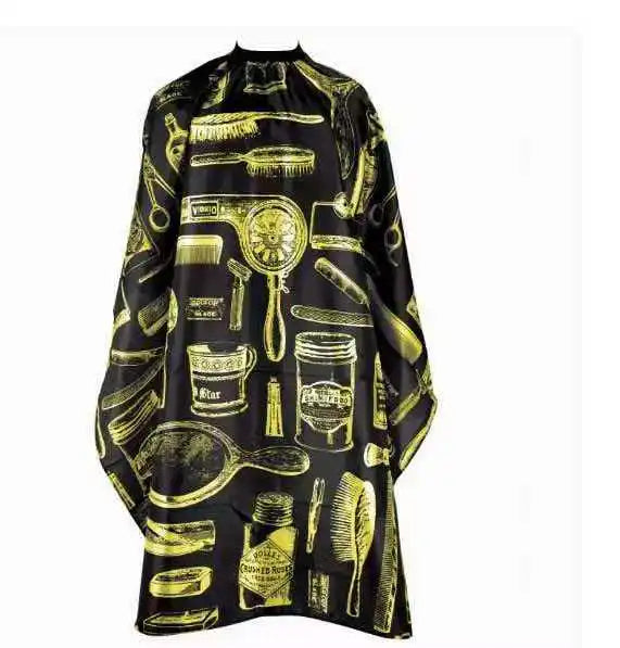 Barber Cape & Neck Brush Set, Waterproof Retro Print Hair Cutting Cape, Soft Neck Duster Brush for Salon Home Hairdressing