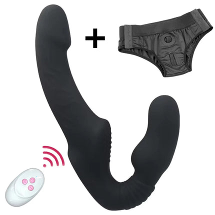 Strapless Strapon Dildo Vibrator Female Double Vibrating G Spot Stimulate Clitoris Anal Massager Adult Sex Toys For Women Couple