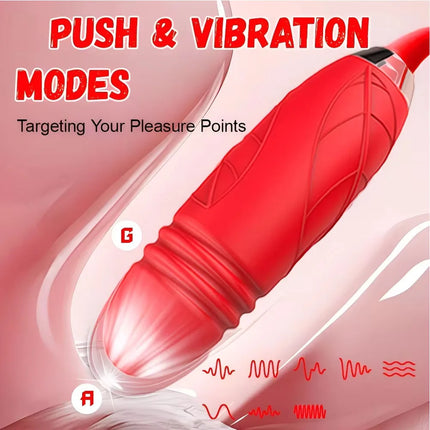 2 in1 Thrusting Vibrator Dildos for Women Rose Sucking Vibrator G Spot Anal Vibrators Stimulator Adult Supplies Female Sex Toys