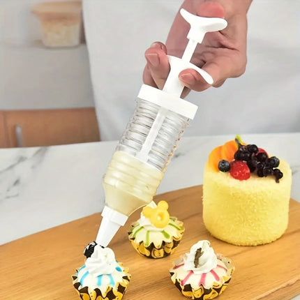 8pcs/Set Plastic Cream Squeezer Set Nozzle Dispenser Kitchen Icing Piping Tool with Various Nozzles for Cake Dessert Decoration