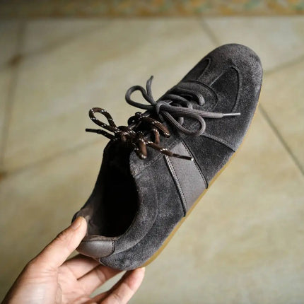 Fashionable Retro Thick Bottom Sports Shoes Women's Increased Height Dequn Shoes Comfortable Genuine Leather Rubber Outsole