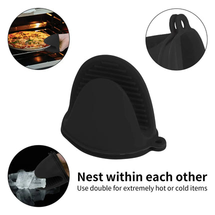 1/2-Piece Heat-Insulating Silicone Clip Anti-Slip Gloves Pot Pad Cooking Baking Oven Heat-Insulating Gloves
