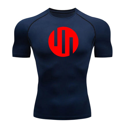 New Gym Short Sleeve Running T-Shirt Men's Compression Long Sleeve Shirt Sun Protection Quick Drying Sports Top Black Sportswear