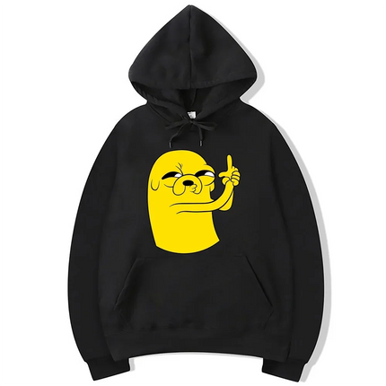 Adventure Time Animation TV Series Jake Cartoon Pattern Pullover for Men and Women Harajuku Fashion Street Clo HipHop Harajuku
