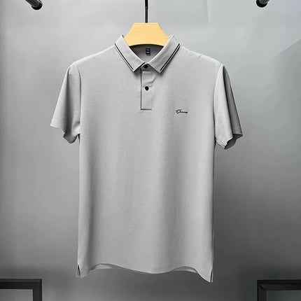 High-end luxury brand fashion hot diamond short sleeve Advanced printed POLO shirt summer new Korean version men's lapel T-shirt