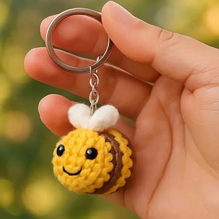 10/1PCS Crochet Bees DIY Handmade Knitted Keychain Keyring Crocheted Mini Bees Pendants Car Key Ring Handbag Charms Gifts
