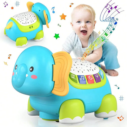 Baby Toys Musical Crawling Turtle Baby Toys with Light Sound Remote Crawling Elephant STEM Children's Early Developmental Gift