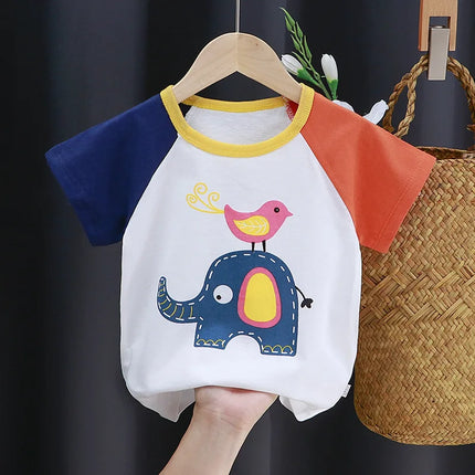 2025 Cotton Children Top For Summer 0-4Y Baby Clothes Cartoon Bears Graphic T Shirts Boys Wear Tees Kids Girls Clothes Korean