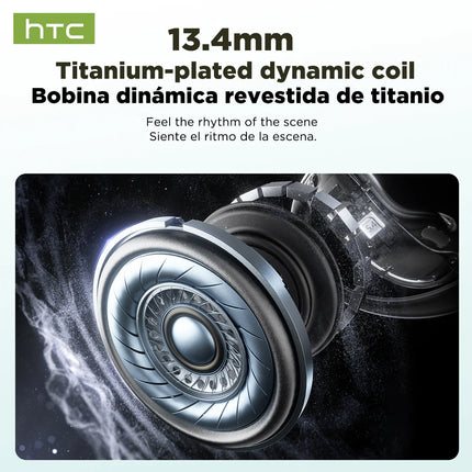 HTC NE19 Bluetooth Earphones AI OWS Sports Wireless Headphones with Mic Powerful Bass AI Translator Earbuds Waterproof Long Life
