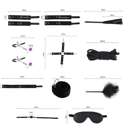 Couples BDSM Bondage Kit with Handcuffs Neck Collar Wrist Restraints Mouth Gag And Strap Fetish SM Sex Toys for Women Adult Game