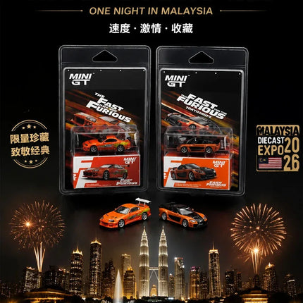 Mini Gt 1:64 Fast & Furious Movie Rx-7 Supra Replica Malaysia Diecast Expo Limited Edition Collectible Diecast Car Model Toy Kid