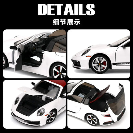1:32 911 Targa 4S Sports Car Alloy Car Model Simulated Children's Toy Collection Ornaments for Boys Gifts