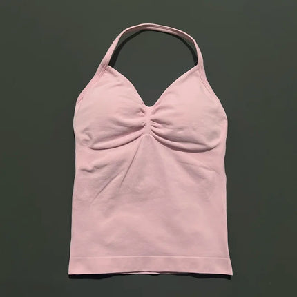 HISTELLO Impact Longline Strappy Top Sports Yoga Vest Women Fitness Tank Top Gym Beautiful Open Back Bra Running Workout Halter