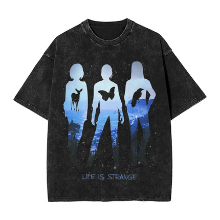 Narrative Adventure Game Life Is Strange Graphic Print T-Shirt Men Women Vintage Washed Cotton Summer Tees Oversized Casual Tops