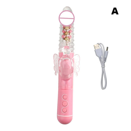 Erotic Butterfly Vibrators For Women Vaginal Clitoris Stimulator Anal Plug Rotate Stretch Fake Dildo Female Masturbator Sex Toys