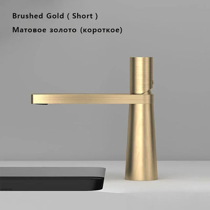 Modern Basin Faucet Brass Bathroom Sink Faucet Hot and Cold Water Mixer Tap WC Deck Mount Washbasin Faucets Bathroom Accessories