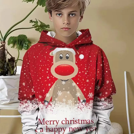 New Christmas Hoodies for Kids Sweatshirts New Year Fashion Sweatshirts Casual Streetwear Santa Claus Kids Clothes Children Top