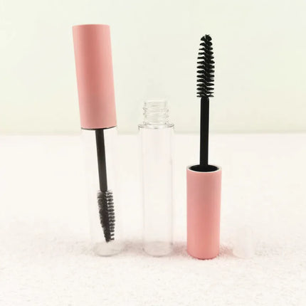 100pcs 10ML Empty Mascara Wand Tubes with Black Lid Cosmetic Eyelash Tube Lip Gloss Packaging Plastic Eyeliner Bottle with Brush