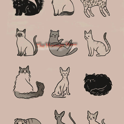 Funny Cats Cartoon Minimalist Drawing Lazy Cat in Bed Cozy Bedroom Pets Lovers Poster Canvas Painting Wall Pictures Home Decor