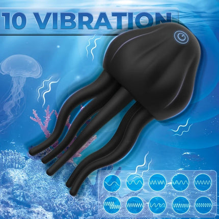 Delayed Ejaculation Vibrate Jellyfish Penis Trainer Clit Nipple Massager Male Glans Vibrators Adult Masturbation Sex Toys 18+