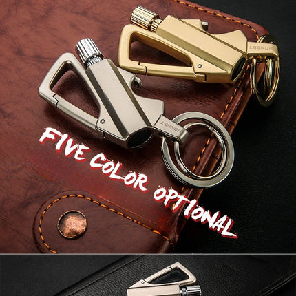 Outdoor multifunctional portable match keychain, fuel lighter, metal, camping ignition tool, men's gadget