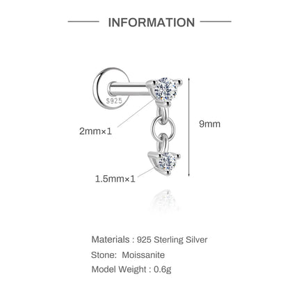 Aide Mini 2/3/4mm Moissanite Earring For Women 925 Sterling Silver Earring INS Trend Wedding Ear Studs Jewelry Brincos de Pratas