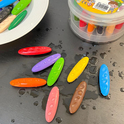 12/24/36 Colors Children Do Not Dirty Hands Plastic Crayon Set Creative Painting Tools Peanut Shaped Washable Erasable