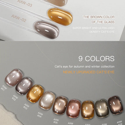 AS 15ml Luxury Coffee Cat Nail Gel Polish Tpo Free Soak Off UV LED Dark Brown Cat Eye Manicure Gel Polish Nail Art Varnish Gel