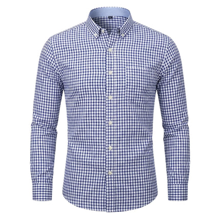 Men's Long-Sleeved Shirt Made of Oxford Fabric, Suitable for All Seasons, Trendy and Versatile, Perfect for Daily Office Wear.