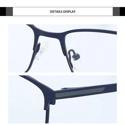 ZENOTTIC Titanium Progressive Prescription Glasses Men Square Anti Blue Light Photochromic Eyewear Optical Myopia Eyeglasses