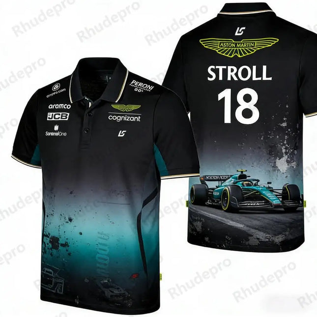 Aston Martin Polo Shirt Fernando Alonso No. 14 TShirt Spanish Racers Team Racing Quick Drying Motorcycle Outdoor Jersey