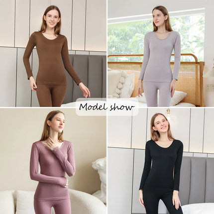 Women's Thermal Underwear Winter Clothes Seamless Thick Warm Lingerie Women Thermal Clothing Set Women Underwear Set 2 Pcs