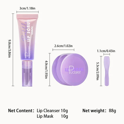 Pudaier Lip Care Set 3PC Nourishing Moisturizing Lip Balm Treatment for Dry Lips Gentle Repair for Soft Smooth Lip Oil Care Kit