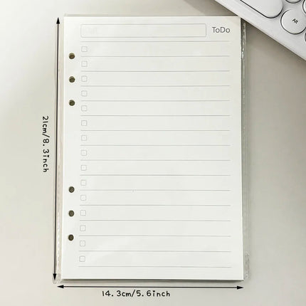 45 Sheets Business A5 A6 Loose Leaf Notebook Refill Spiral Binder Index Inside Page Monthly Weekly To Do List Paper Stationery