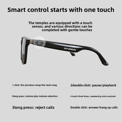 HYUNDAI HY-C8 Smart Glasses Bluetooth 5.4 Sunglasses Headset Built-in Mic, Outdoor Sport, AI translation, iOS/Android Compatible