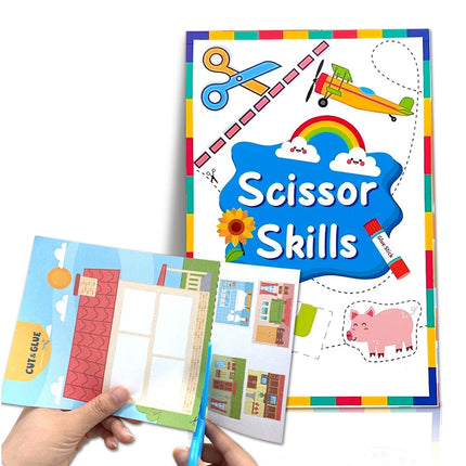 Children's Paper-Cut Book, Fun Cartoon DIY Handmade Toys Paste Kindergarten Parent-Child Interactive Paper-Cut Book Stickers