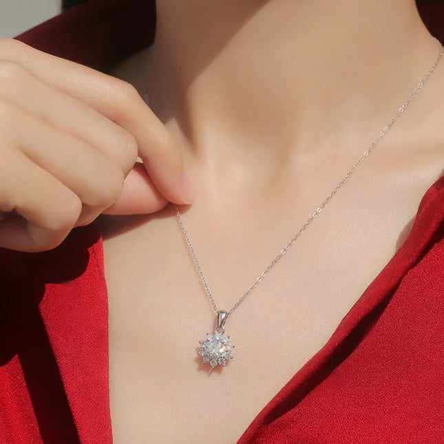 Sterling Silver 925 Moissanite Pendant Necklace For Women Trendy Design D Color VVS Pass Diamond Test Jewelry Gift GRA