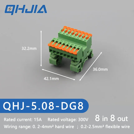 5.08 Threaded Terminal - Welding Free Docking  Handle Spring Plug Quick Connect Suitable for LED Terminal Blocks