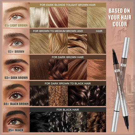 NEW Hair-Like Eyebrow Pencil 4D Micro-Sculpting Dual-Ended Eyebrow Pencil and Eyeliner Long-lasting Liquid Eyebrow Pen Like Real