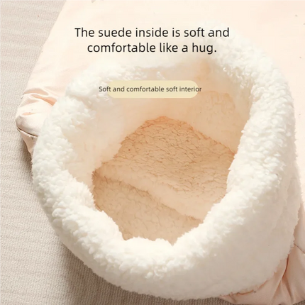 Soft Cuddly Cat Sleeping Bag Fluffy Feel Thickened Pet Pocket Quilt Bed Warm Nest for Kitten Puppy Comfortable Warmth