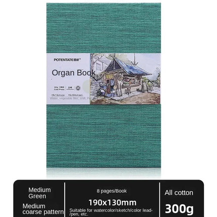 Square Cotton Watercolor Book 300g Organ Book Fabric Folding Hand Ledger Fine Lines Portable Sketch Color Lead Painting Book